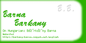 barna barkany business card